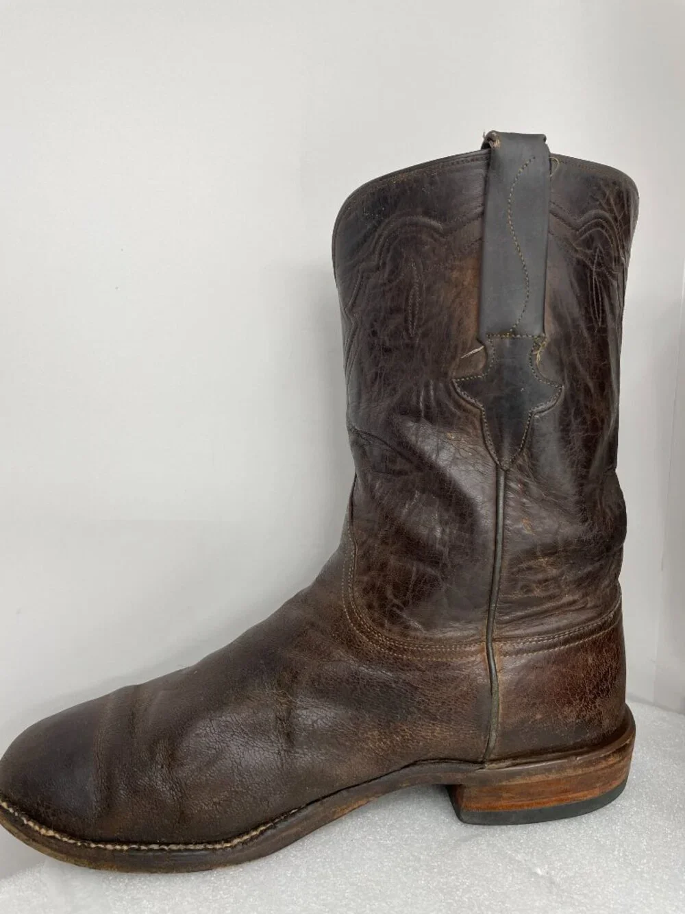 Vintage Lucchese Classics Western Cowboy Boots Brown Leather Men's  10.5 EE Wide